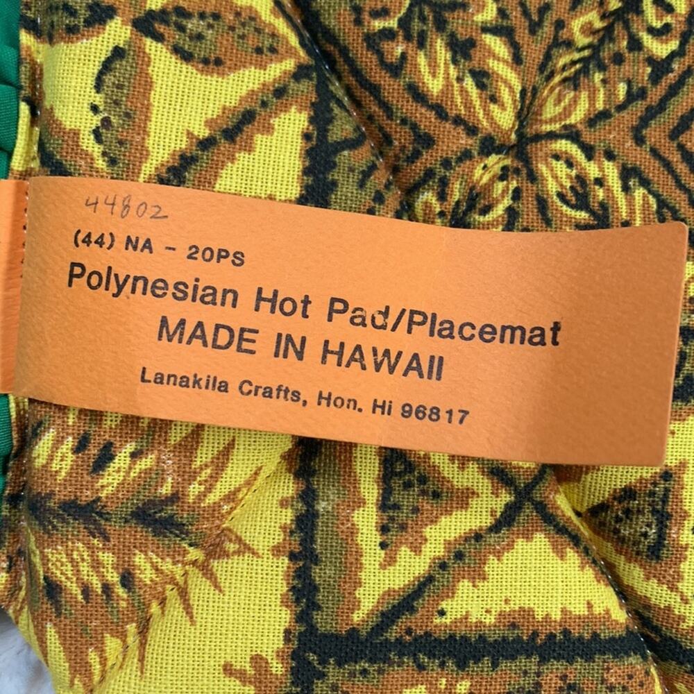 Vintage Polynesian Pineapple Hot Pad and Placemat Made In Hawaii - Picture 4 of 6